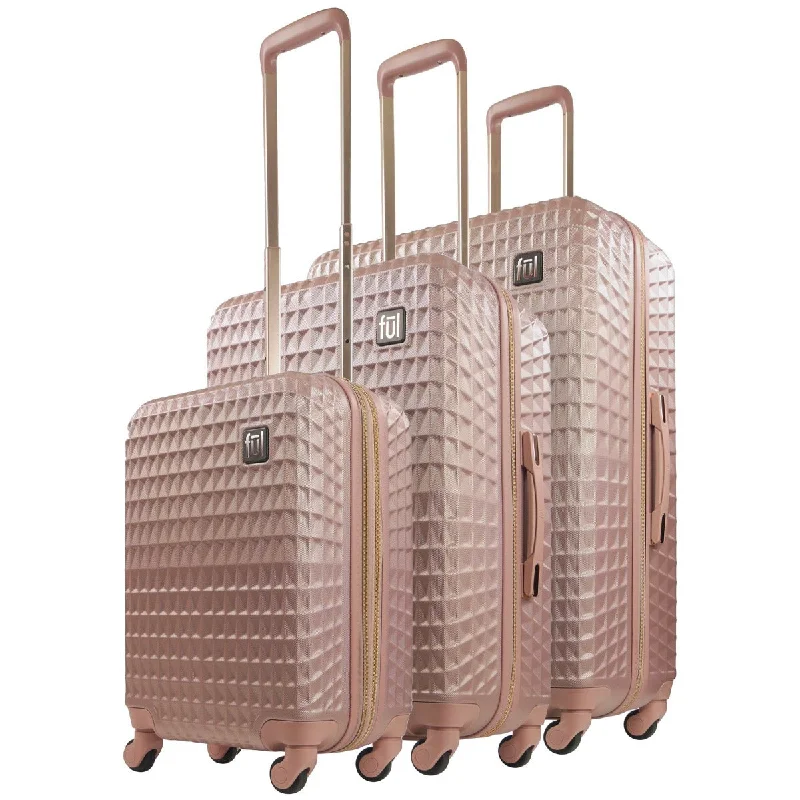Weekend-Only Price Drops Geo Hardsided Spinner 3-piece Luggage Set Rose Gold