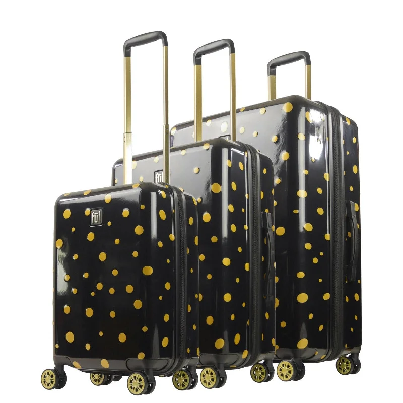 Weekend Discounts to Love Ful Impulse Mixed Dots Hardside Spinner Luggage 3pc set, Black Weekend Discounts to Love Ful Impulse Mixed Dots Hardside Spinner Luggage 3pc set, Black