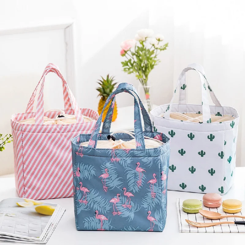Weekend Offers You Can't Ignore PACGOTH New Fresh Insulation Cold Bales Thermal Oxford Lunch Bag Waterproof Convenient Leisure Bag Cute Flamingo Cuctas Tote 1PC