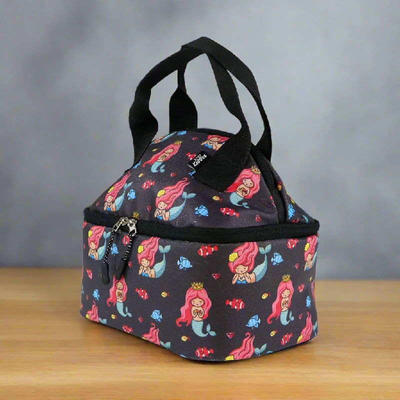 Weekend Offers That Please Smily Kiddos Double Decker Lunch Bag Merimaid Theme - Violet LxWxH :25.5 X 17 X 20 CM
