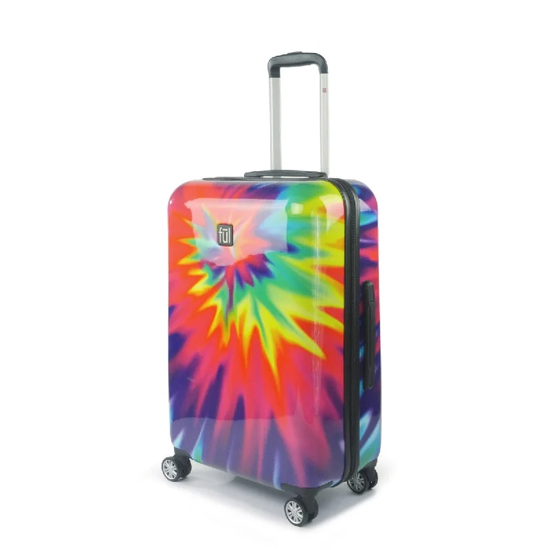 Weekend Offers That Tempt Tie-dye Rainbow Swirl 24" FŪL Spinner Rolling Luggage
