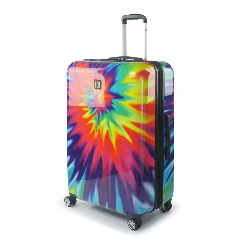 Weekend Savings Bonanza Tie-dye Rainbow Swirl 28" FŪL Spinner Rolling Luggage