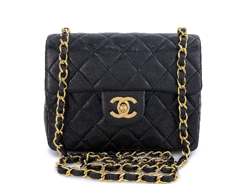 Sale Event Chanel Vintage Black Square Mini Flap Bag 24k GHW Lambskin