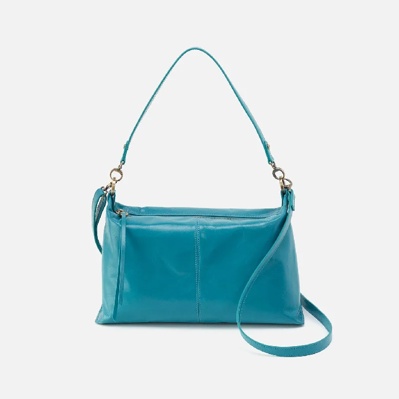 Weekend Shopping Extravaganza Avon Shoulder Bag in Polished Leather - Biscayne Blue
