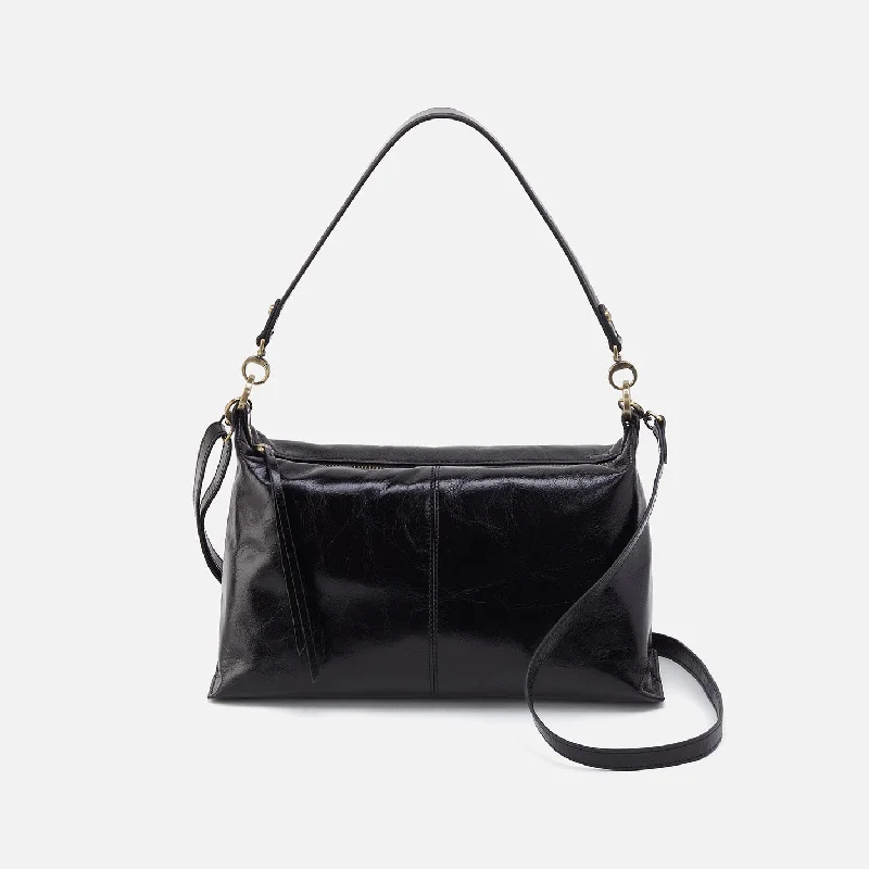 Weekend Steals Await Avon Shoulder Bag In Polished Leather - Black
