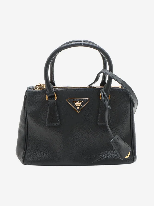 Weekend Deals That Thrill Black mini Saffiano leather Galleria top handle bag
