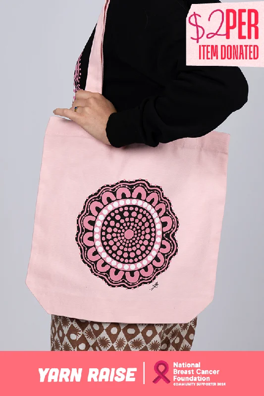 Weekend Discounts to Celebrate Boobie Sista Pink Cotton Canvas Carry Bag