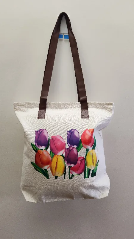 Massive Savings On New Arrivals Boutique style tote bag - Colourful Tulip