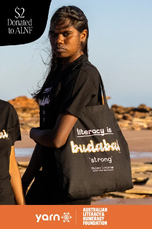 Weekend Bargains to Relish Budabai 'Strong' ALNF Black Cotton Canvas Carry Bag