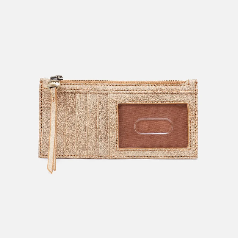 New Arrival Carte Card Case In Metallic Leather - Gold Leaf