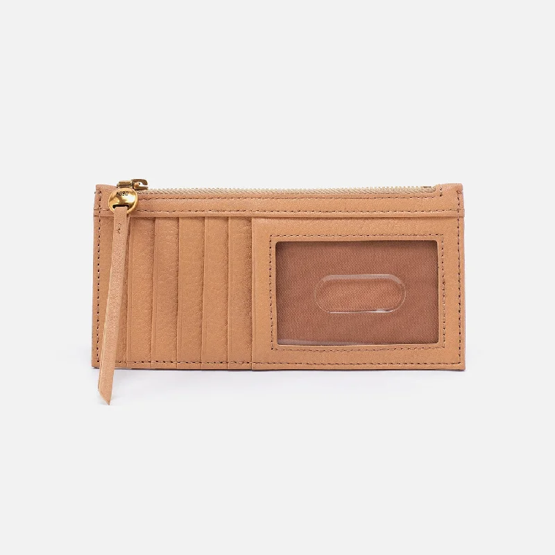 Deal of the Day Carte Card Case In Pebbled Leather - Sandstorm