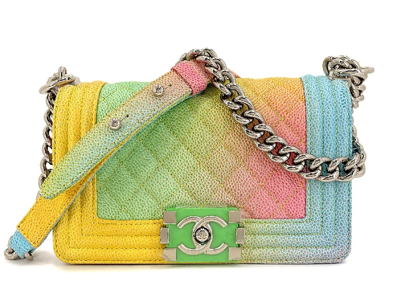 Midnight Madness Chanel Rainbow Caviar Coco Cuba Small Boy Flap Bag 17C XLN