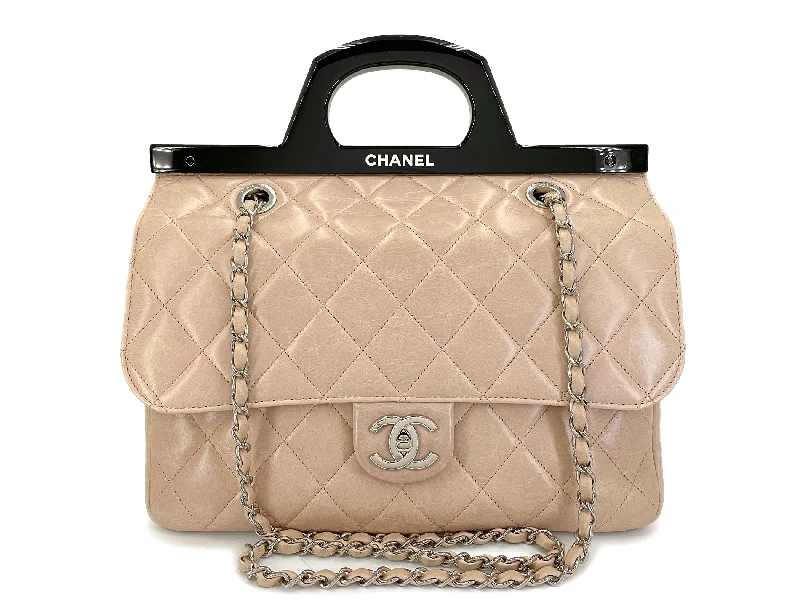 Online Exclusive Chanel Resin Handle Beige Delivery Jumbo Flap Bag 2014 SHW 21I