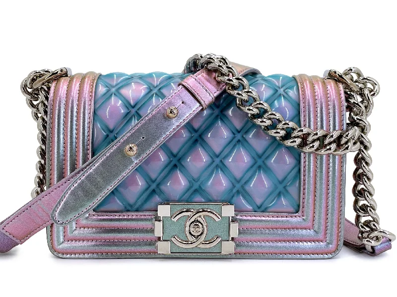 Quick Sale Chanel Water Boy Small Mermaid Iridescent 18S Purple Flap Bag OX3