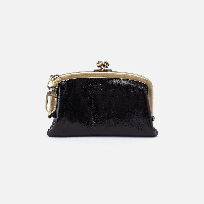 Discount Days Cheer Frame Pouch In Polished Leather - Black
