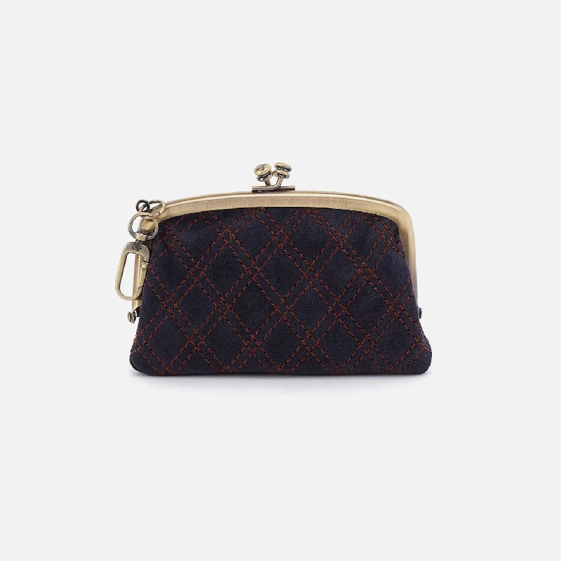 Factory Direct Sale Cheer Frame Pouch In Suede - Navy