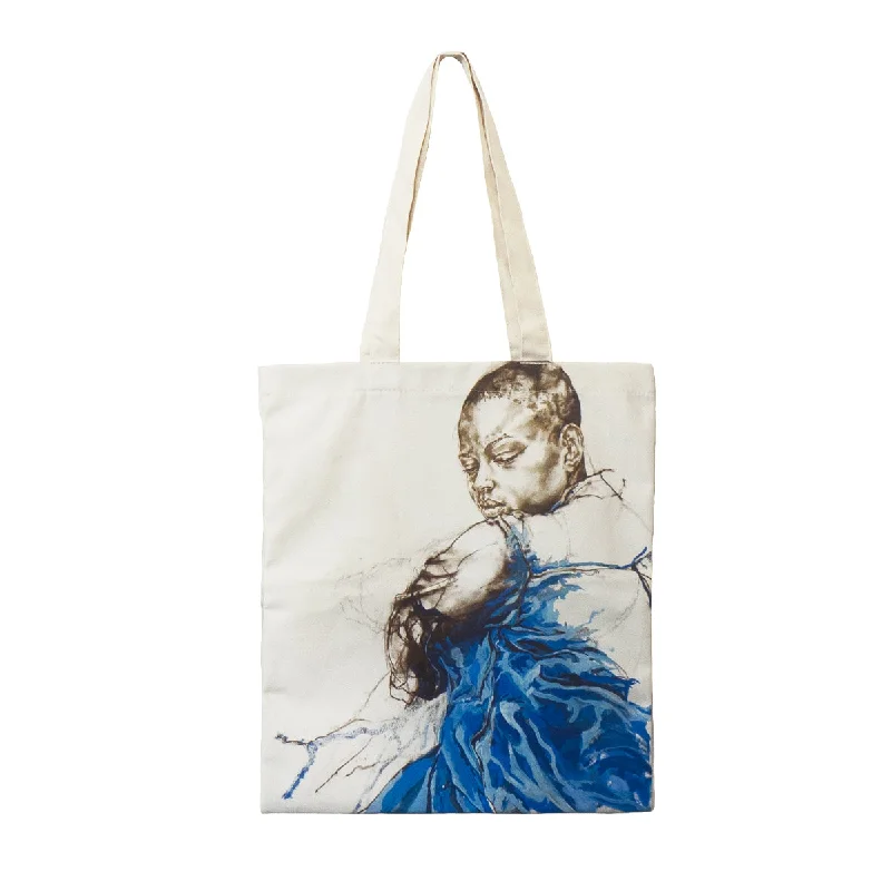 Weekend Savings Fiesta Claudette Johnson Figure in Blue Tote Bag