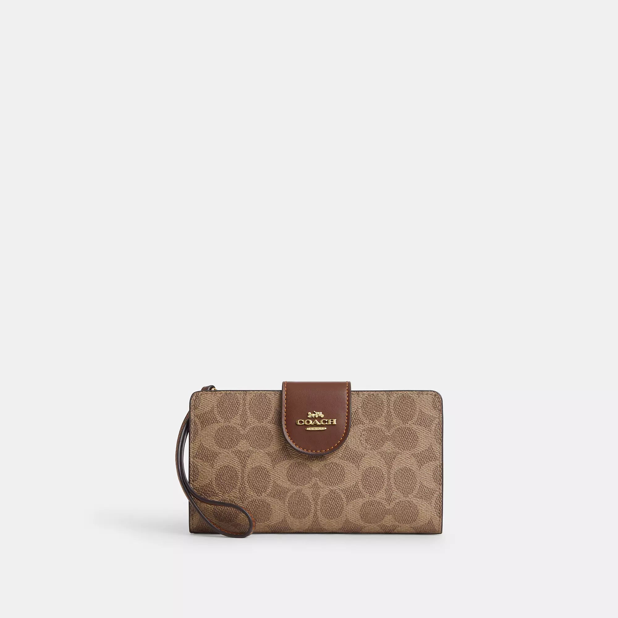 Act Now Coach Outlet Phone Wallet In Signature Canvas