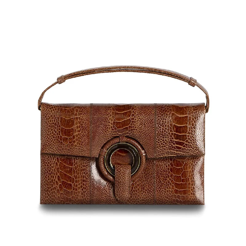 Year-End Clearance Grommet Handbag - Reddish-Brown, Smokey Topaz Gemstone