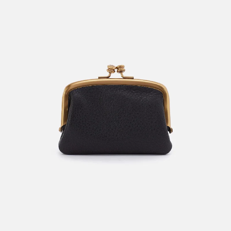 Savings Galore Cora Frame Card Holder in Pebbled Leather - Black
