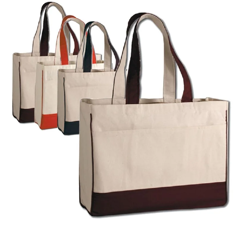 Weekend Offers That Shine Cotton Canvas Tote Bag with Inside Zipper Pocket