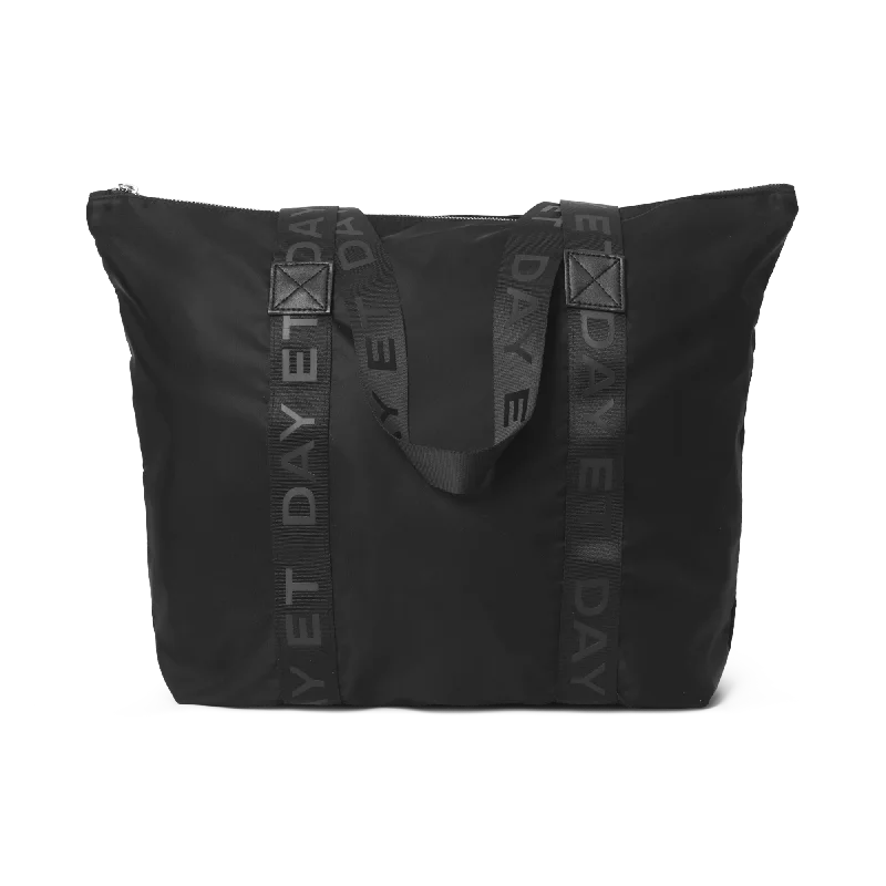Year-End Sale Medium Silver Logo Band Shopper Bag