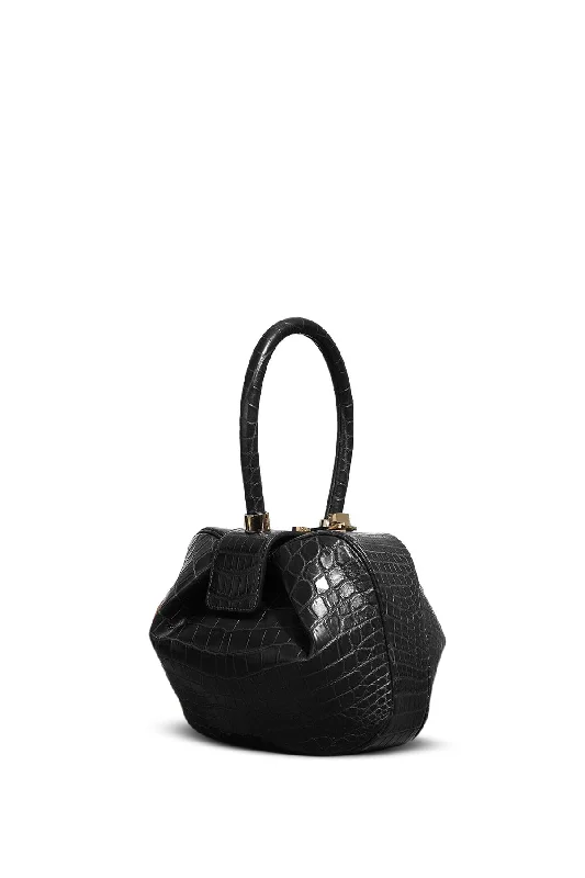 Can't Resist Demi Bag in Black Crocodile Leather