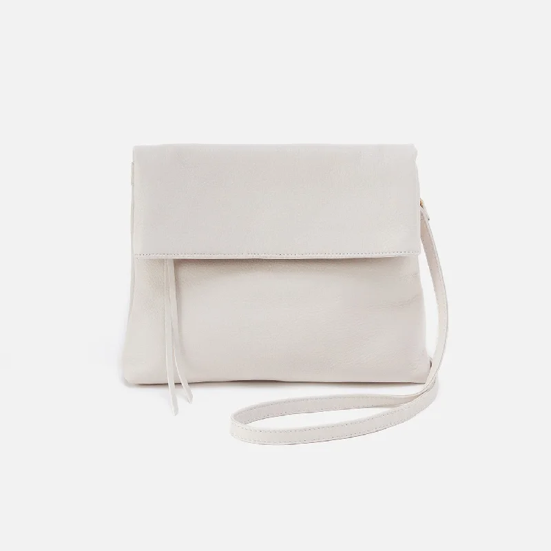 Savings Galore Draft Crossbody in Pebbled Leather - White