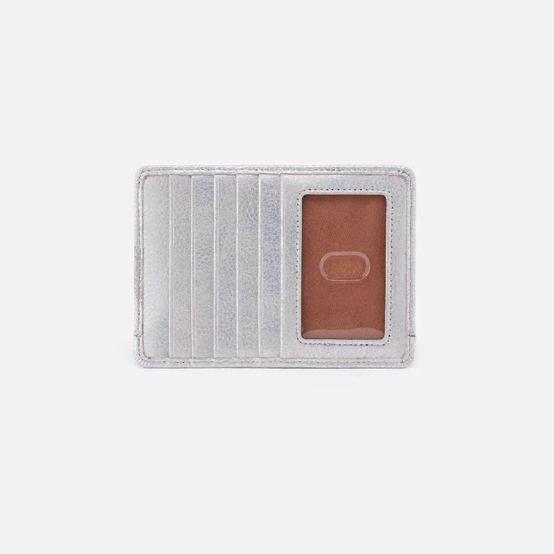 Year-End Clearance Euro Slide Card Case In Metallic Leather - Silver