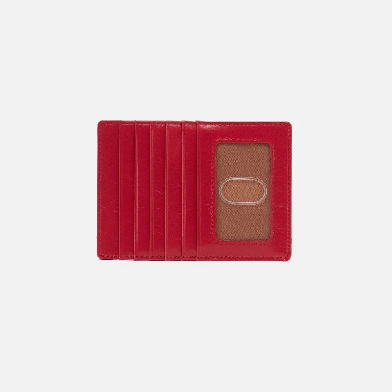 Unbeatable Prices Euro Slide Card Case In Polished Leather - Hibiscus