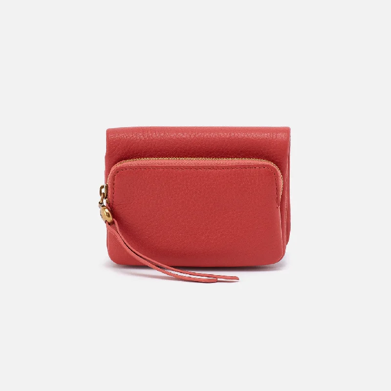Sneak Peek Sale Fern Bifold Wallet In Pebbled Leather - Red Clay