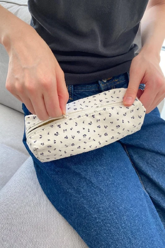 Ivory Dark Navy Flowers