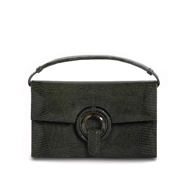 Seasonal Sale Grommet Handbag - Green Exotic Lizard