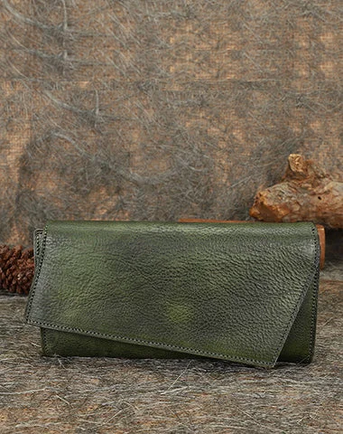 Clearance Items Green Womens Geometry Leather Trifold Long Wallet Vintage Clutch Wallet for Ladies Clearance Items Green Womens Geometry Leather Trifold Long Wallet Vintage Clutch Wallet for Ladies