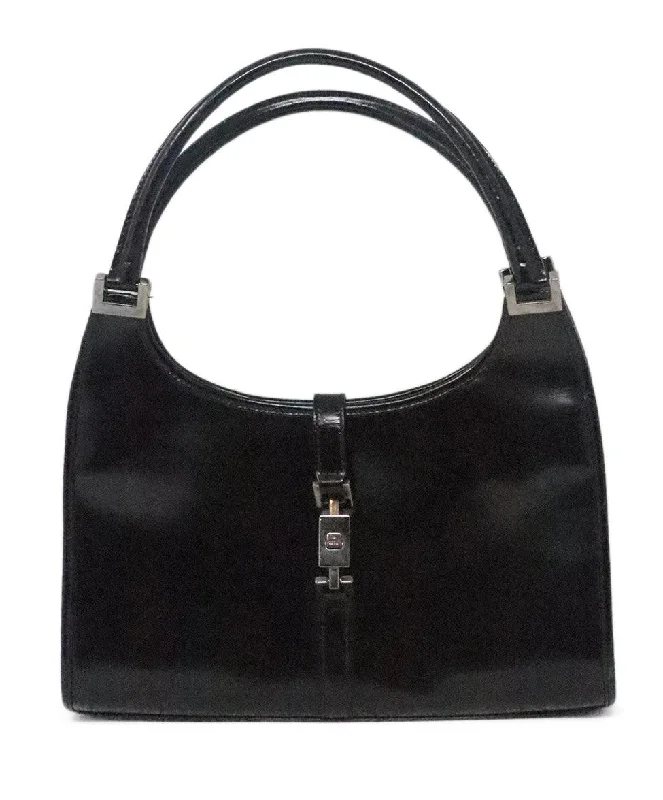 Year-End Deals Gucci Vintage Black Leather Jackie O Bag