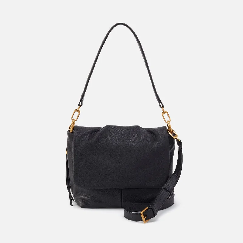 Early Access Harley Convertible Shoulder In Pebbled Leather - Black