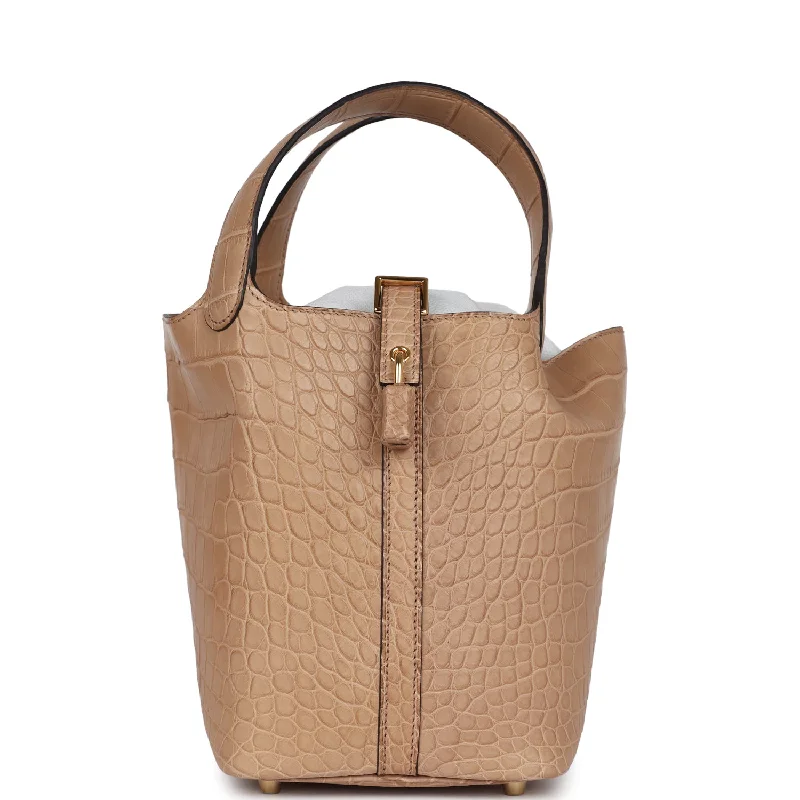 Massive Savings Hermes Picotin Lock 18 Chai Matte Alligator Gold Hardware