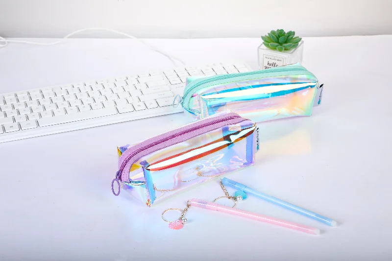Daily Deals Holographic Clear Makeup Pouch and Pencil Case