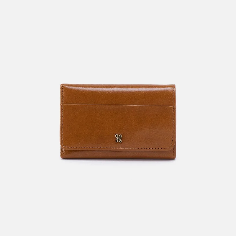 Unbeatable Prices Jill Trifold Wallet in Polished Leather - Truffle