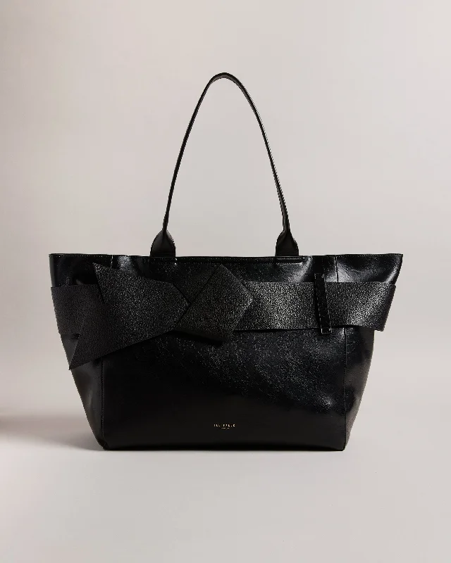 Limited Stock – Hurry Before It'S Gone Jimma Pu Large Tote Bag Jet-Black