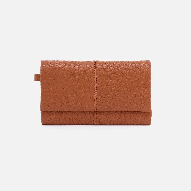 Price Rollback Keen Continental Wallet in Bubble Pebbled Leather - Brown