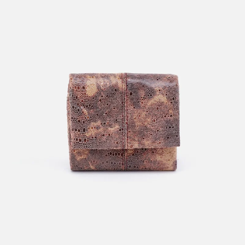 Best Bargains Keen Mini Trifold Compact Wallet in Printed Leather - Autumn Sky
