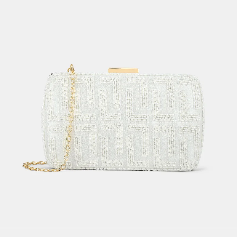 Price Buster Lavie Luxe Gemmy White Medium Women's Frame Clutch