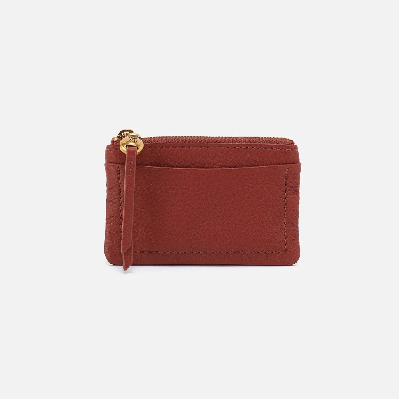 Time-Limited Offer Lumen Card Case In Pebbled Leather - Rust