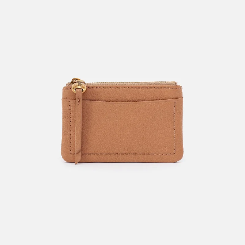 Get It Before It’s Gone Lumen Card Case In Pebbled Leather - Sandstorm