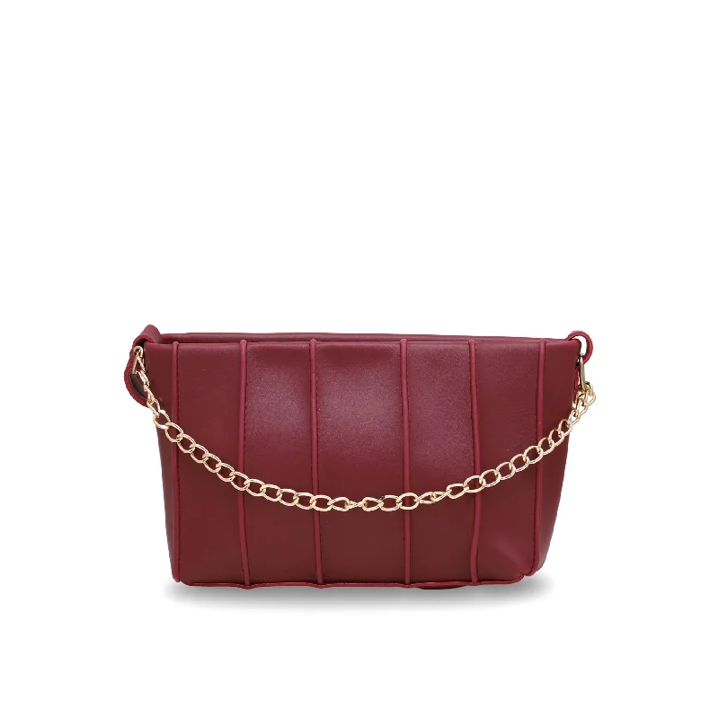 Fantastic Deals Maroon Formal Shoulder Bag P56096