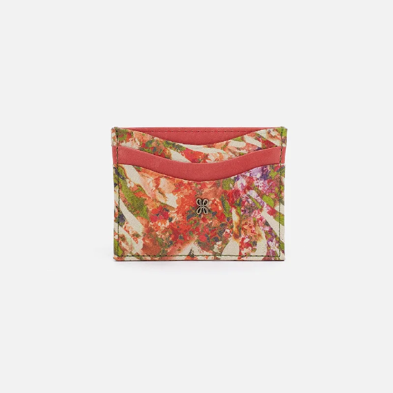 Blowout Sale Max Card Case in Mixed Leathers - Tropic Print