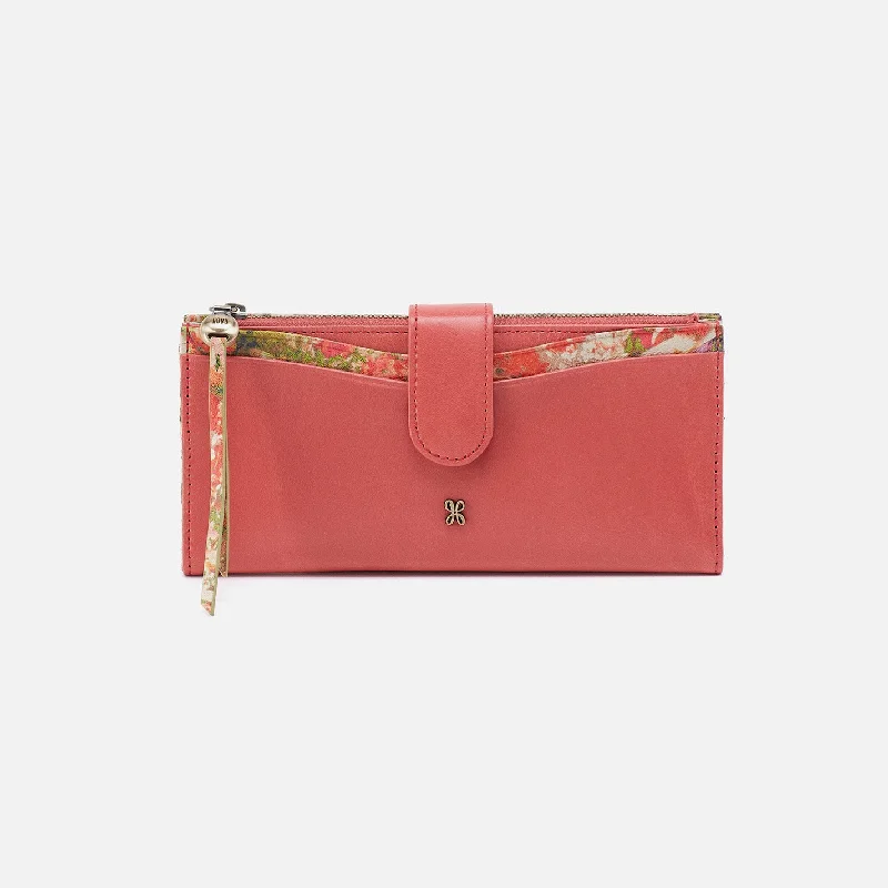 While Supplies Last Max Continental Wallet in Mixed Leathers - Cherry Blossom
