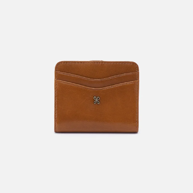 Weekend Flash Sale Max Mini Bifold Compact Wallet in Polished Leather - Truffle