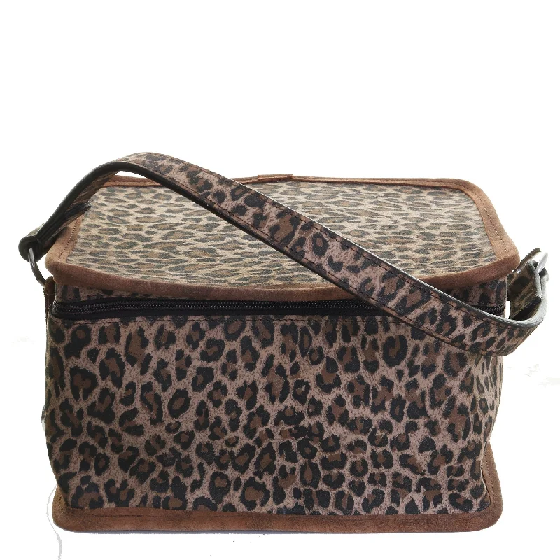 Limited Stock – Hurry Before It'S Gone MB36 - Cheetah Tan Suede Print Makeup Tote